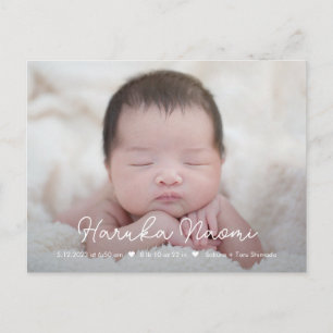 Carte postale Soft Script Baby Faire-part de naiss