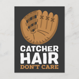Carte Postale Softball - Attrapeuse cheveux n'ont pas d'importan