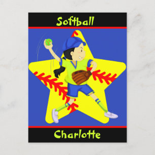 Carte Postale Softball Girls Star Pitcher Personnalisé