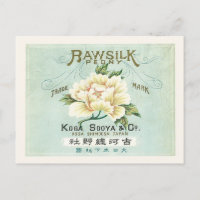 Soie brute vintage Japon Marque Peony Blanc