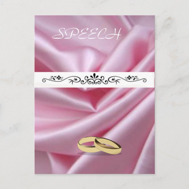 Carte Postale Soie rose Avec Bagues Mariages (Devant)