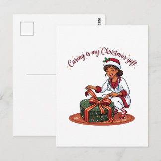Carte Postale Soigner est mon cadeau de Noël Infirmière