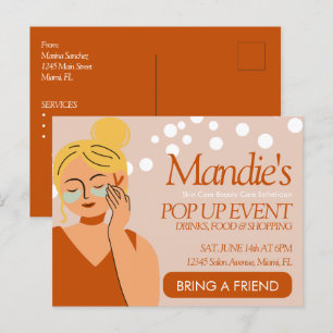 Carte Postale Soins de la peau Esthétique Business Salon Pop Up