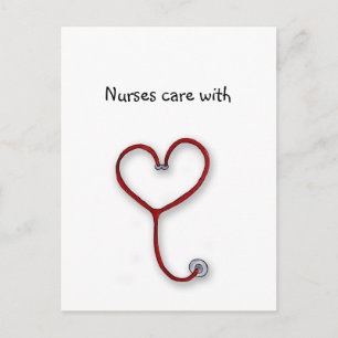 Carte Postale Soins infirmiers avec coeur - Cadeau des infirmièr