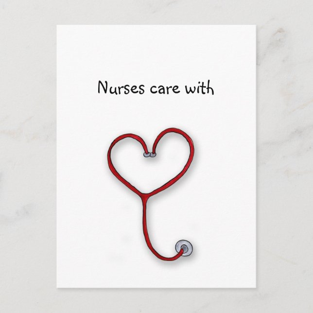 Carte Postale Soins infirmiers avec coeur - Cadeau des infirmièr (Devant)
