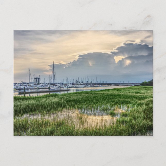 Carte Postale Soirée À Charleston Harbour (Devant)