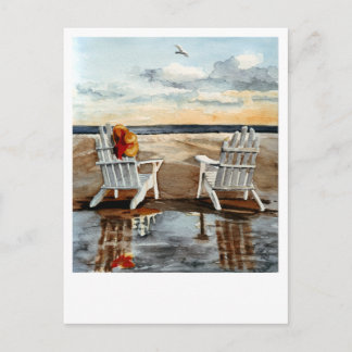 Carte Postale Soirée à la plage