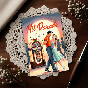 Carte Postale Soirée dansante vintage des années 1950