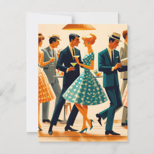 Carte Postale Soirée de cocktail dansant Mid Century Modern Mart