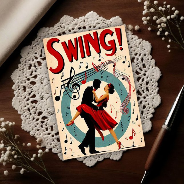 Carte Postale Soirée de danse swing vintage  (Créateur téléchargé)