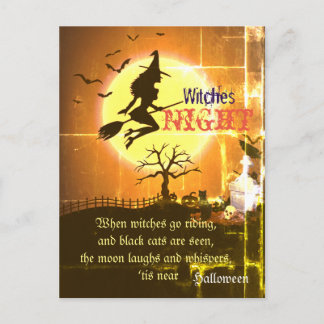 Carte Postale Soirée des sorcières, Halloween