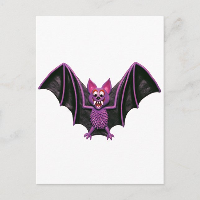 Carte Postale Soirée d'Halloween Cute Bat (Devant)
