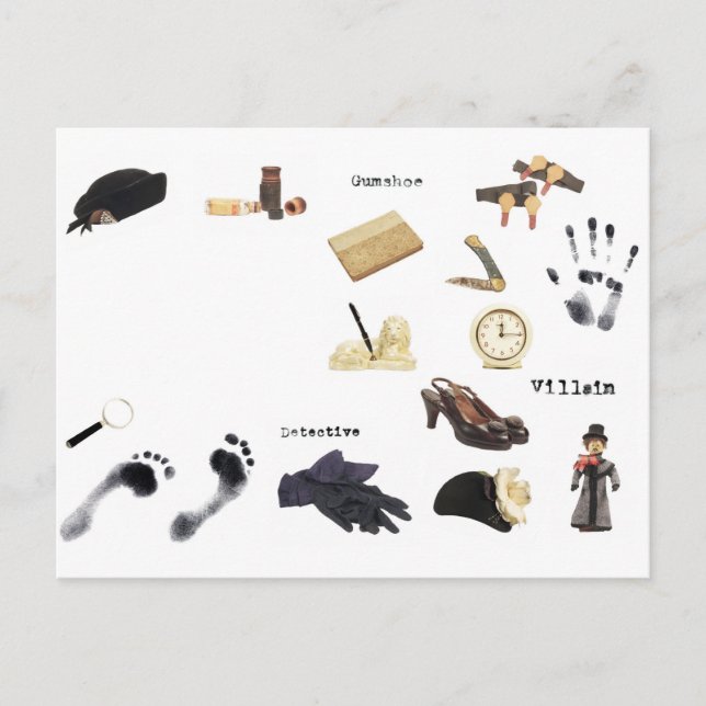 Carte Postale Soirée du Mystère Meurtre Détective Dîner (Devant)