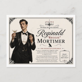 Carte Postale Soirée Enquête de Meurtre des Années 40 Reggie Mor