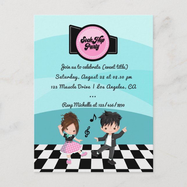 Carte Postale Soirée Sock Hop (Devant)