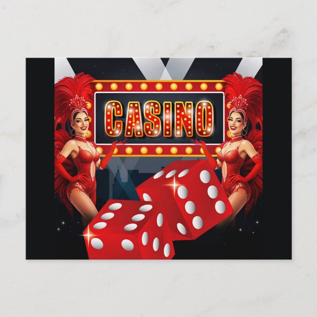 Carte Postale Soirées de Casino Glamour (“Where luck meets style.”)