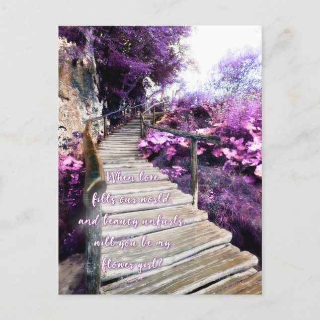 Carte Postale sois ma demoiselle d'honneur invitation chemin en  (Devant)