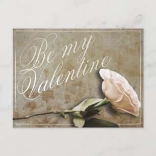 Carte Postale Sois mon Valentin avec Rose