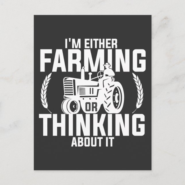 Carte Postale Soit je fais de l'agriculture, soit je pense à ça  (Devant)