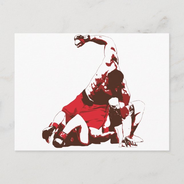 Carte Postale Sol et livre mixed martial art (Devant)