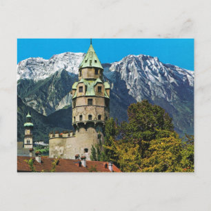 Carte Postale Solbad Hall, Tyrol, Autriche, Château et montagnes