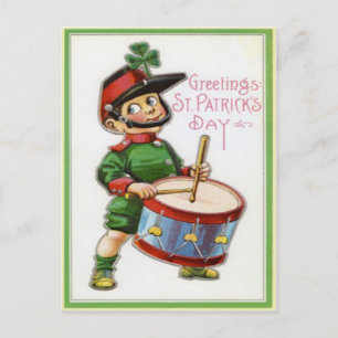 Carte Postale Soldat Shamrock Rétro Vintage Saint Patrick