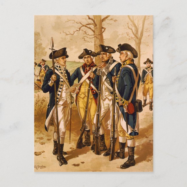 Carte Postale Soldats continentaux par Henry Alexander Ogden (Devant)