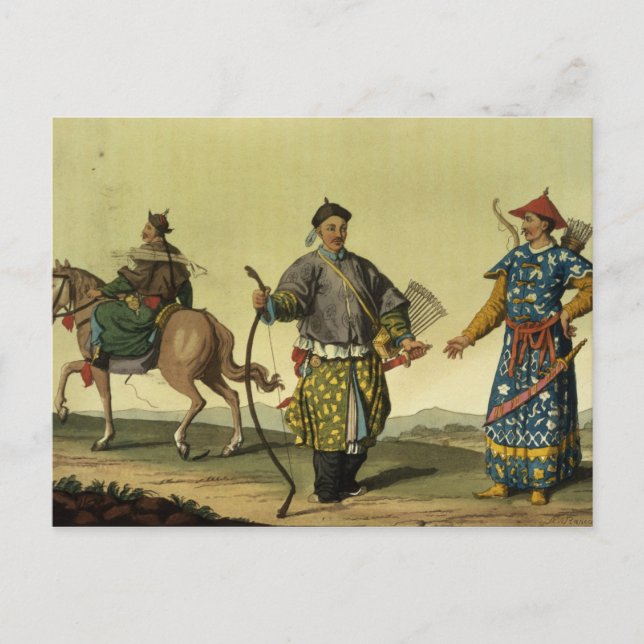 Carte Postale Soldats des huit drapeaux mongols de la milice de  (Devant)