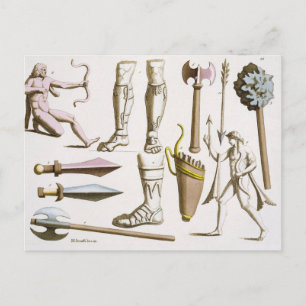 Carte Postale Soldats grecs, armes et armures, plaque 38 de 'Le