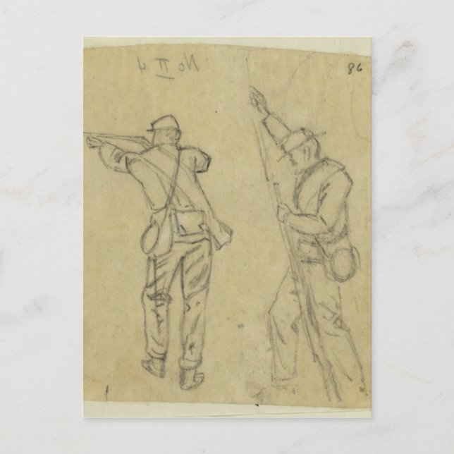Carte Postale Soldats tirant (Devant)