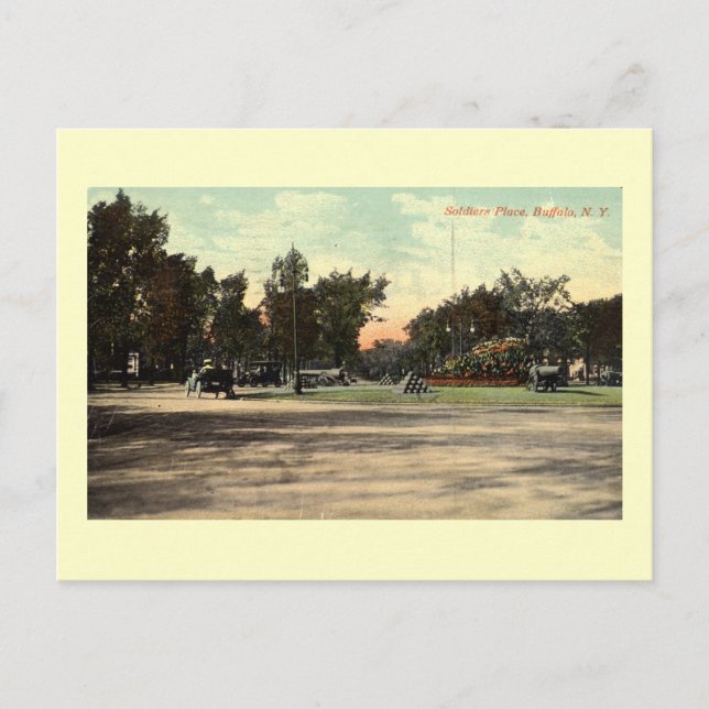 Carte Postale Soldiers Place, Buffalo NY 1908 Vintage (Devant)