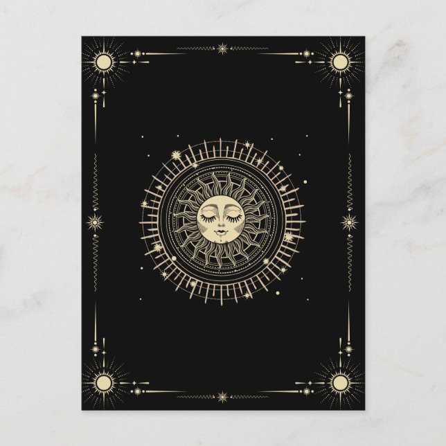 Carte Postale Soleil boho tarot mystique magique (Devant)