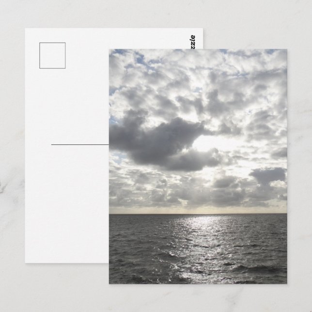 Carte Postale Soleil brillant à travers les nuages (Devant / Derrière)