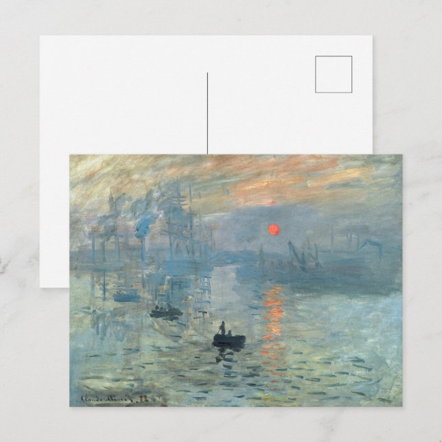 Carte Postale Soleil de l'impression Claude Monet (Devant / Derrière)