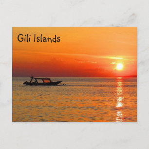 Carte Postale soleil des îles gili