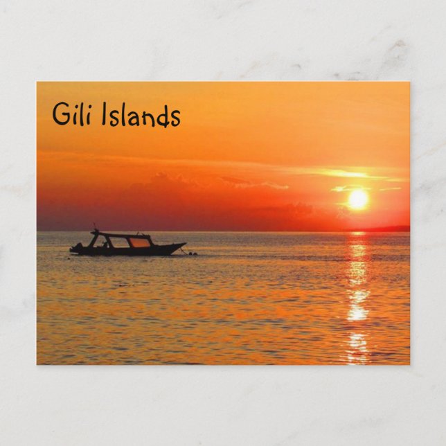 Carte Postale soleil des îles gili (Devant)
