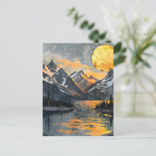 Carte Postale Soleil d'or sur les monts neige - Boho Wilderness