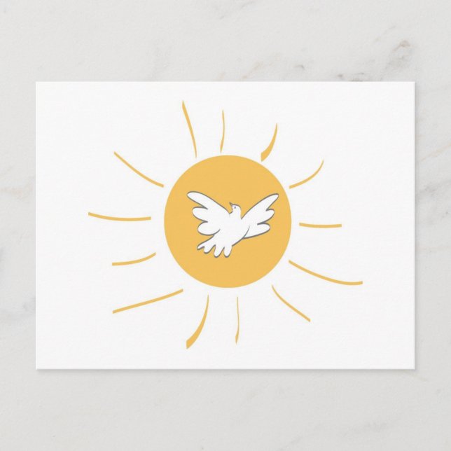 Carte Postale Soleil et colombe (Devant)