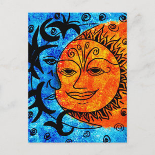 Carte Postale Soleil et Lune