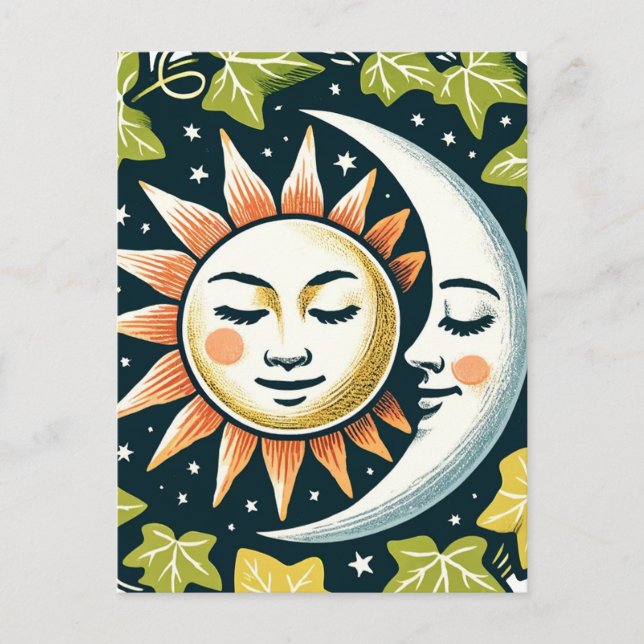Carte Postale Soleil et Lune Ivy (Devant)