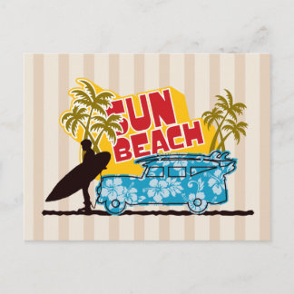 Carte Postale Soleil et Surf rétro