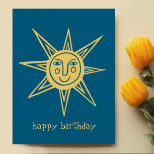Carte Postale Soleil joyeux JOYEUX ANNIVERSAIRE PERSONNALISÉ