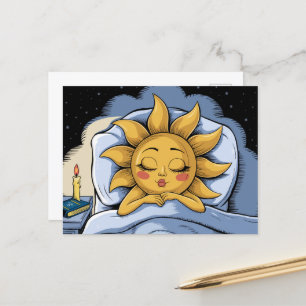 Carte Postale soleil lunaire dans le lit