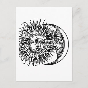 Carte Postale Soleil médiéval et lune
