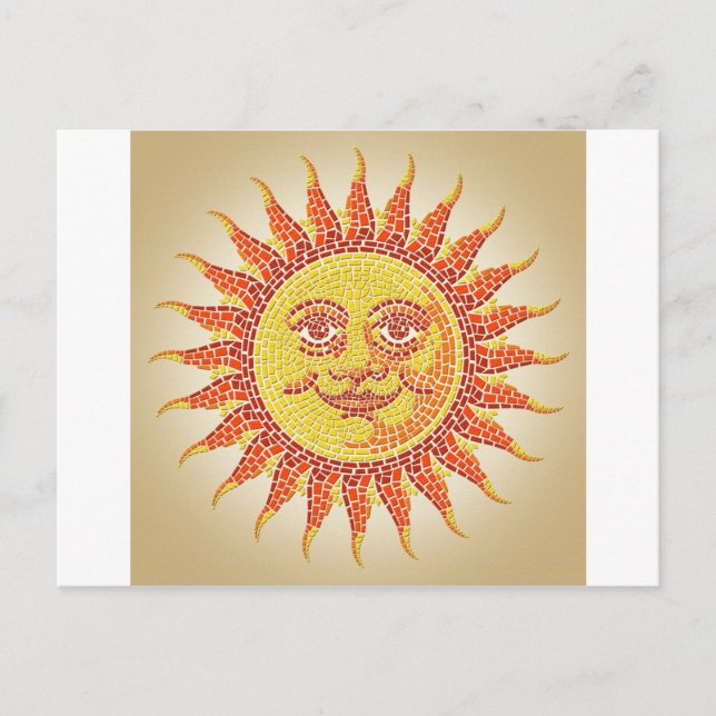 Carte Postale Soleil mosaïque (Devant)