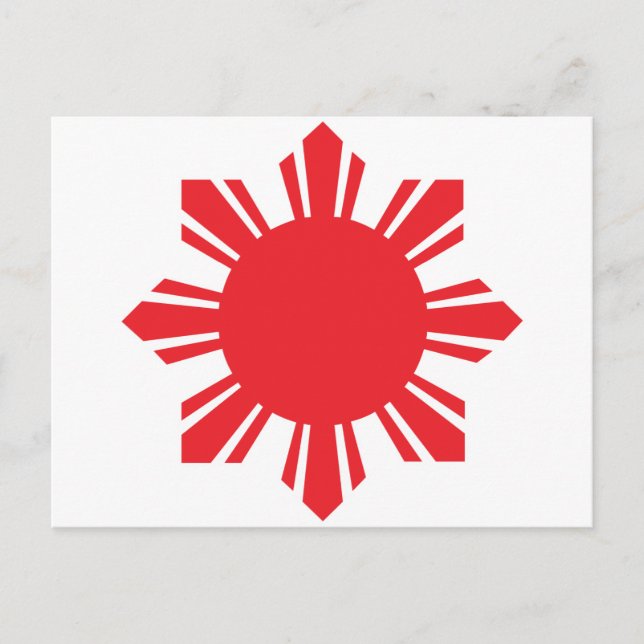 Carte Postale Soleil philippin - Rouge (Devant)