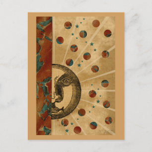Carte Postale Soleil, planètes et étoiles
