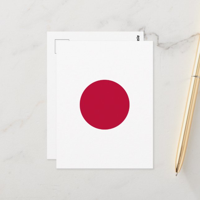 Carte Postale Soleil rouge du Japon (Devant/Arrière en situation)