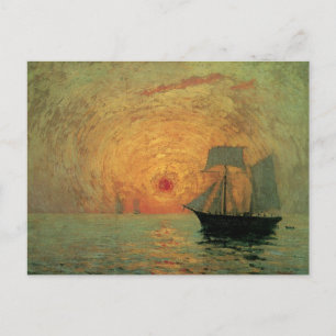 Carte Postale Soleil rouge par Maxime Maufra, impressionnisme Vi