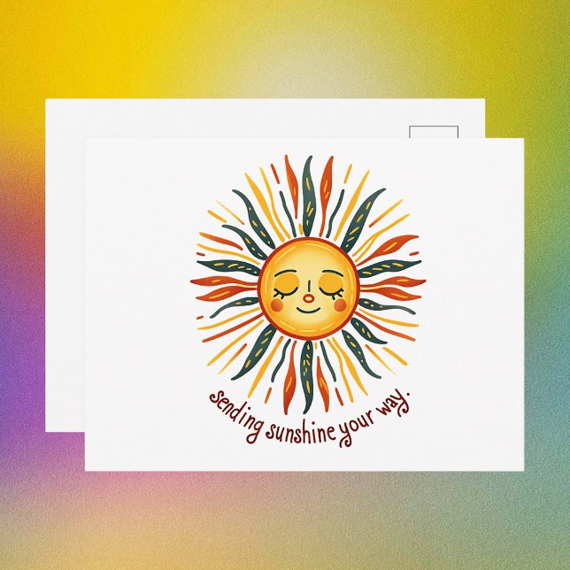 Carte Postale Soleil souriant et souriant (Cheerful Smiling Sun Uplifting Postcard
)